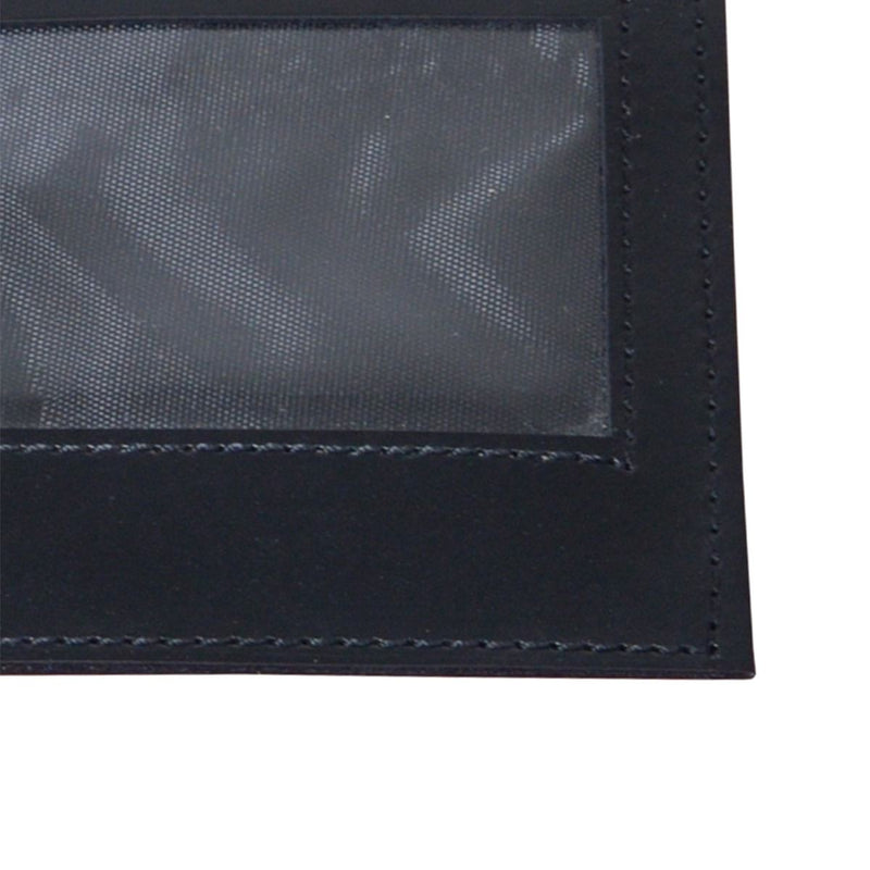 Classic Black Leather ID Badge Holder