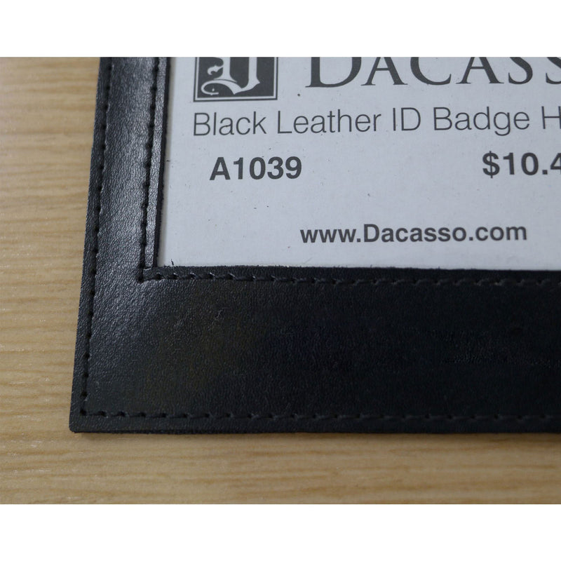 Classic Black Leather ID Badge Holder