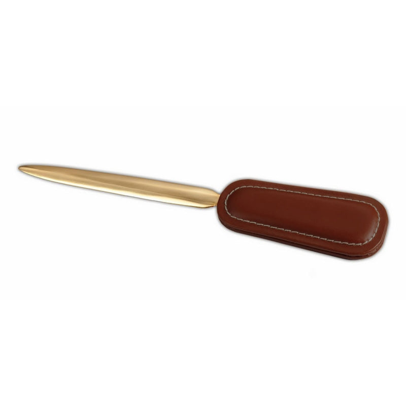 Rustic Brown Leather Letter Opener