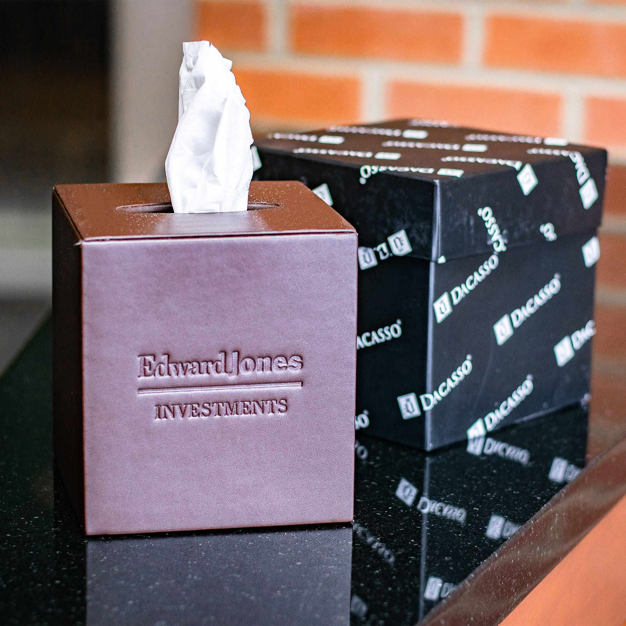 Chocolate Brown Leather Tissue Box Cover
