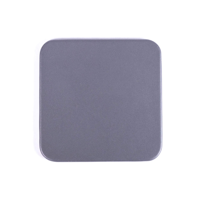 Gray Leather Single Coaster, Square
