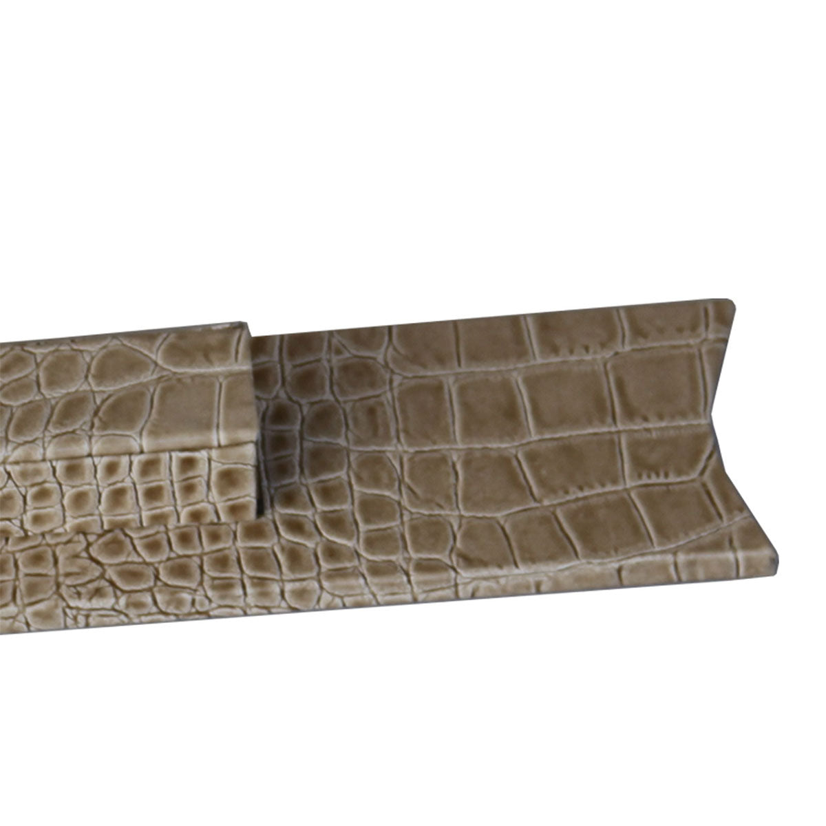 Protacini Breeze Beige Italian Crocodile Leather Library Set Holder
