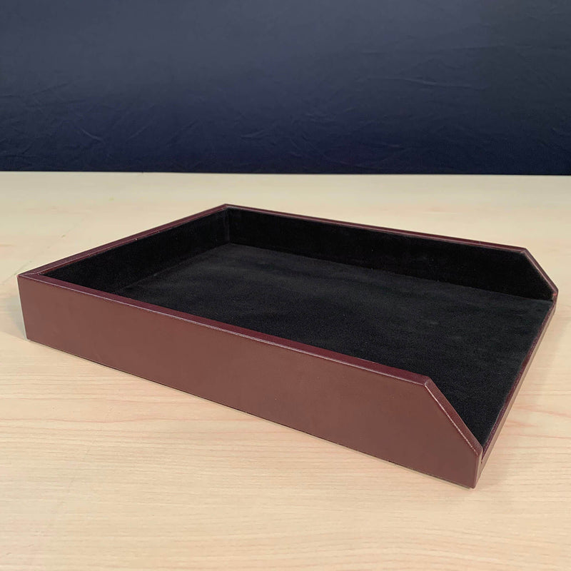 Two-Tone Leather Letter Tray