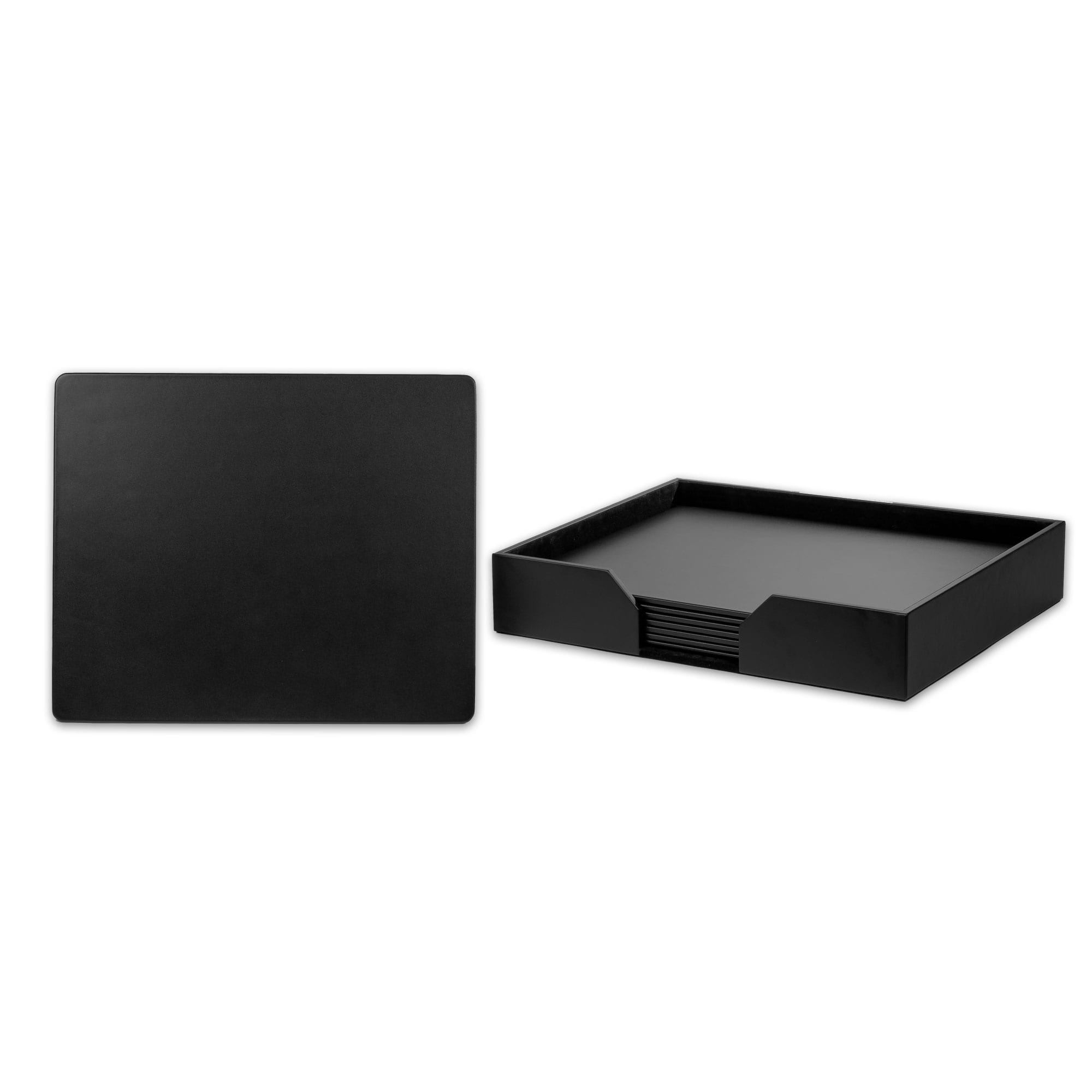 Classic Black Leather 9 Piece Conference Room Set, 20 x 16 Size Pads