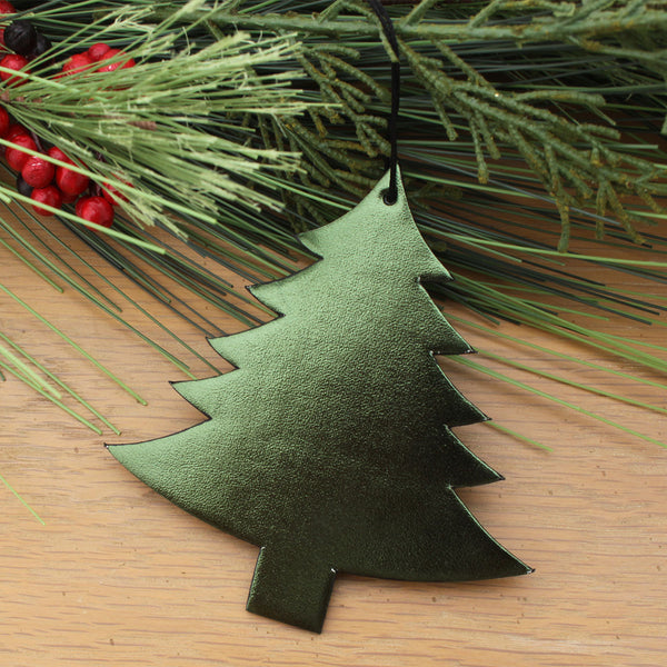 Metallic Green Xmas Tree Ornament