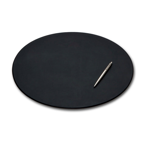 Classic Black Leather 17" x 14" Oval Conference Pad