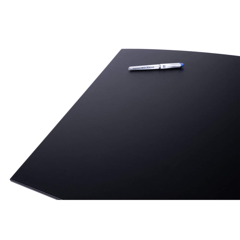 Classic Black Leather 34" x 24" Arched Desk Mat without Side-Rails
