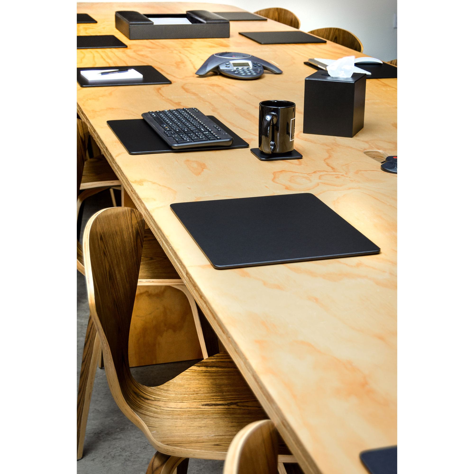 Classic Black Leather 14 x 11.5 Conference Table Pad