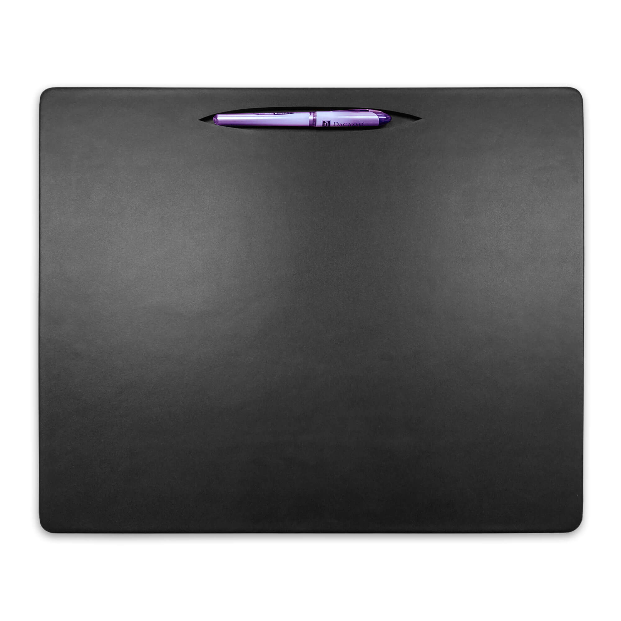Black Leatherette Conference Table Pad with Pen Well, 17 x 14