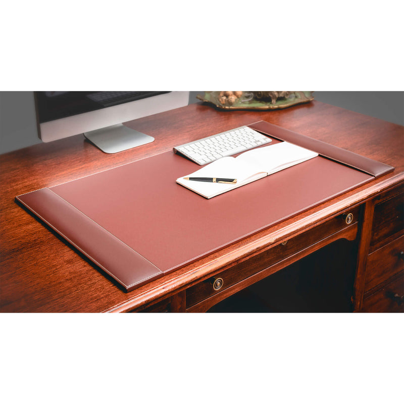 Rustic Brown Leather 34" x 20" Side-Rail Desk Pad