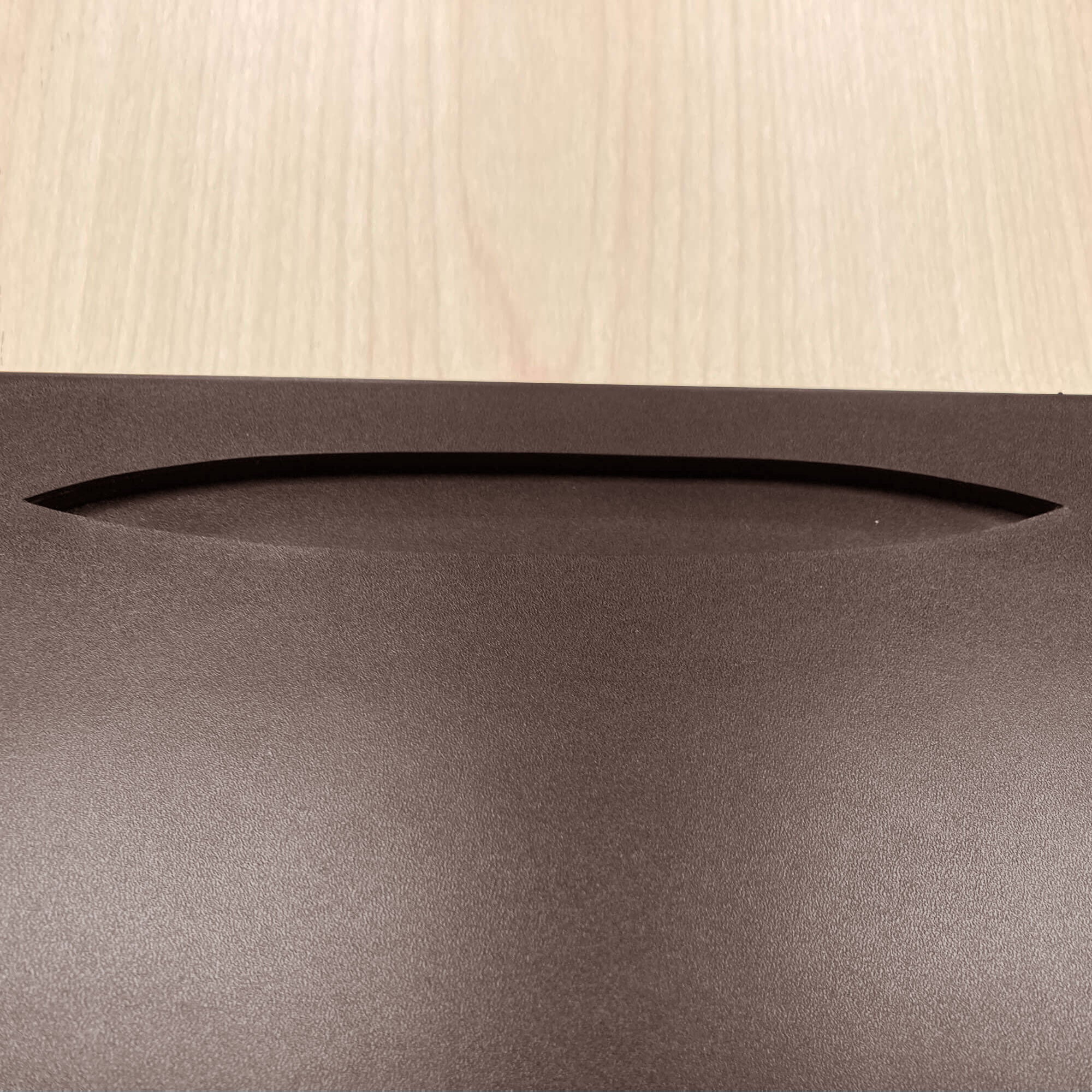 Chocolate Brown Leatherette Conference Table Pad with Pen Well, 17 x 14