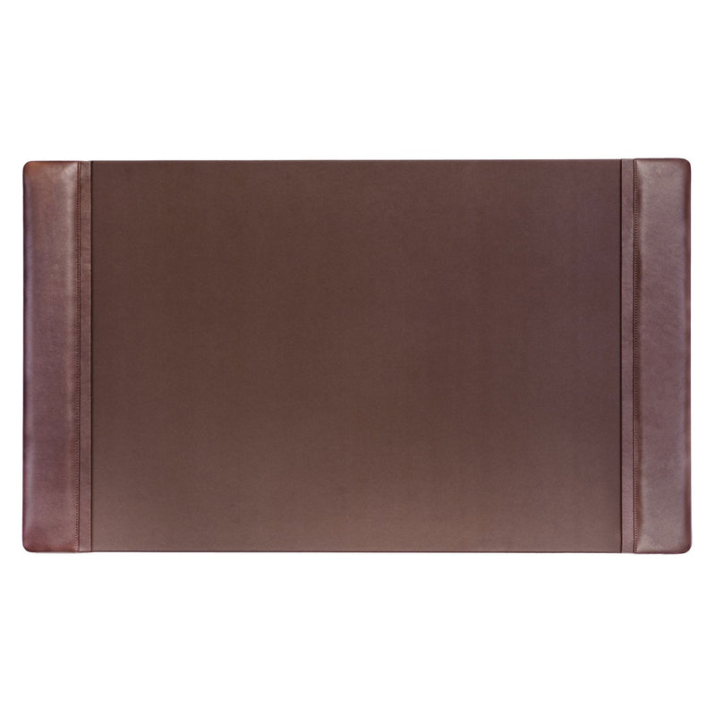 Chocolate Brown Leather Desk Pad w/ 2024 Calendar Insert, 34 x 20
