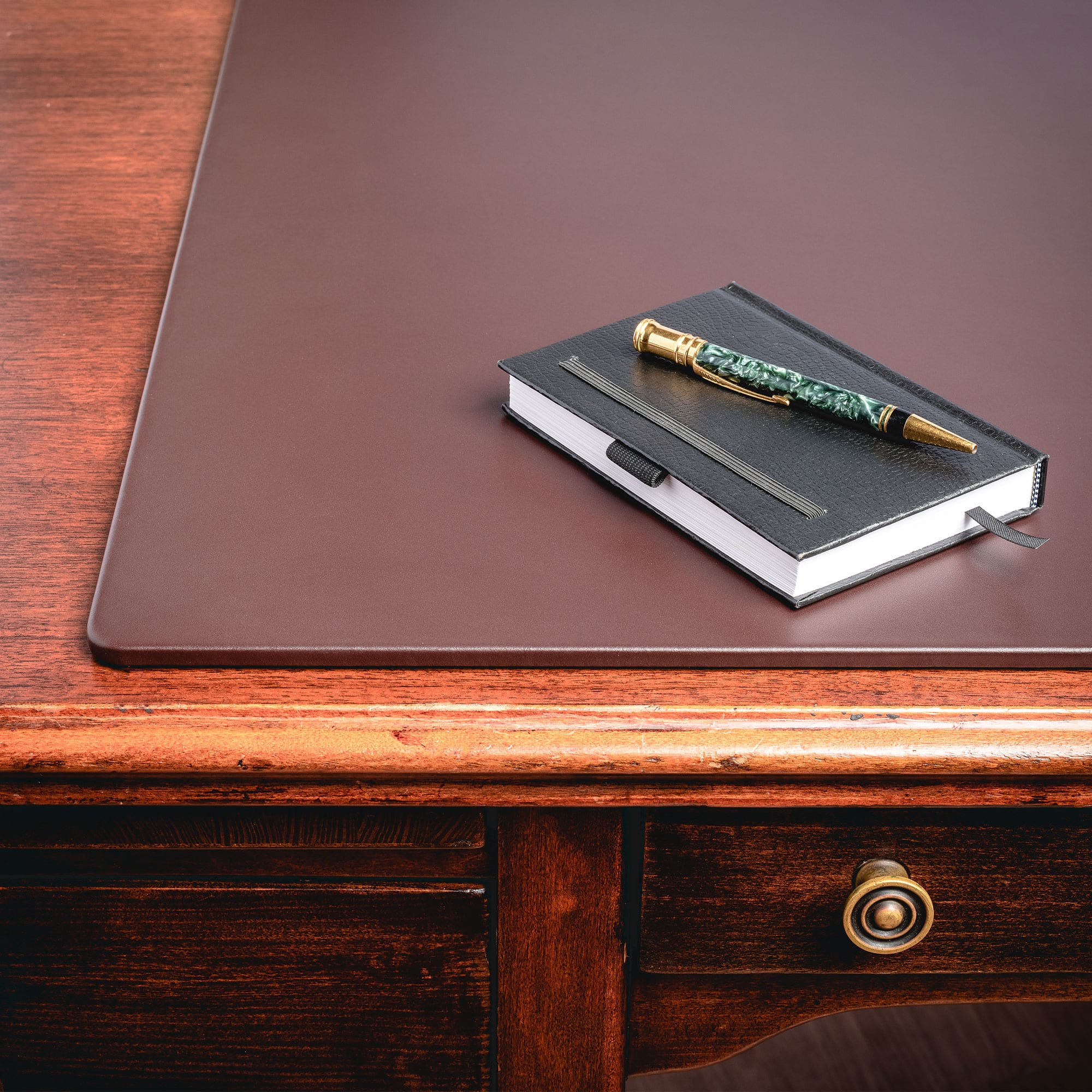 Chocolate Brown Leather 22" x 14" Conference Pad