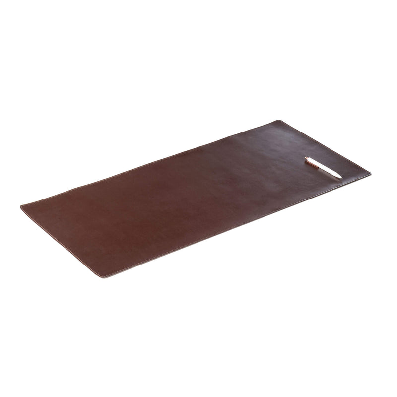 Dark Brown Bonded Leather 32" x 15" No Core Rollable Desk Mat/Pad