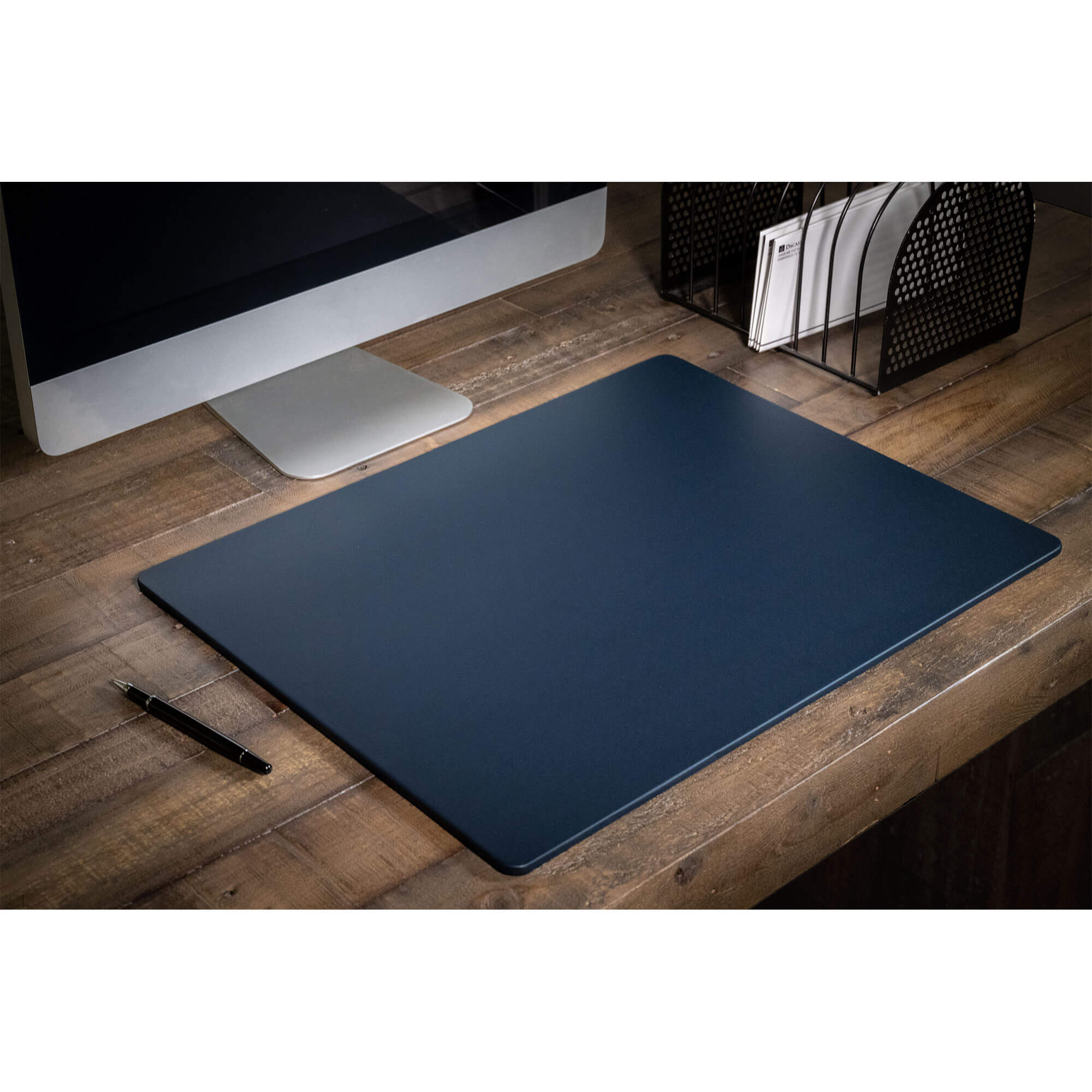 Navy Blue Leatherette 20" x 16" Conference Table Pad
