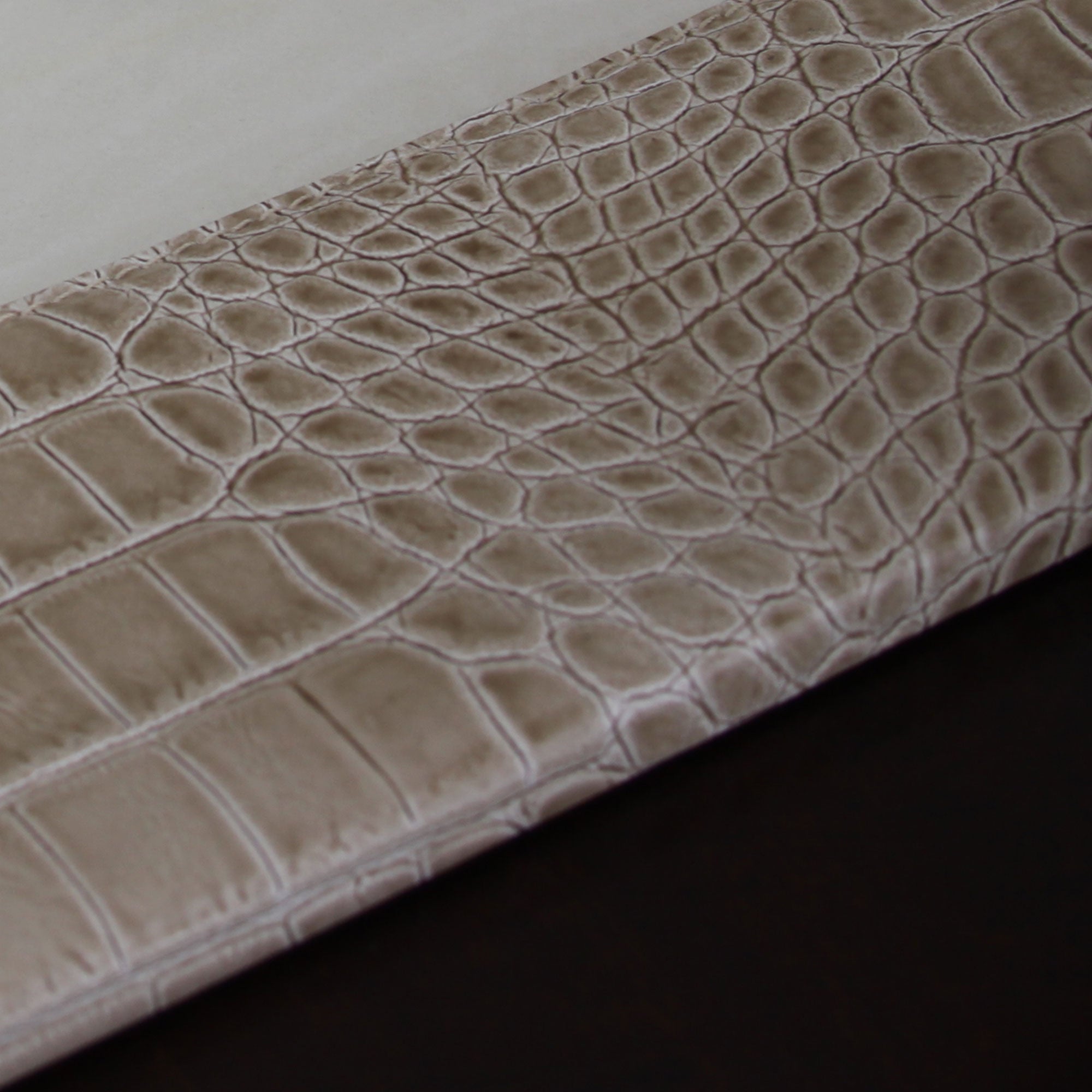 Protacini Breeze Beige Italian Crocodile Leather 34 x 20 Desk Pad