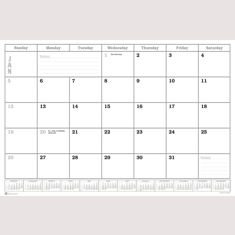 Desk Pad Monthly 2024 Calendar Insert, 32.875 x 18.875