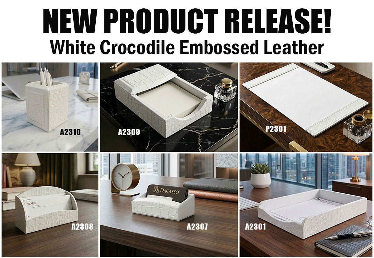 NEW PRODUCT RELEASE: White Crocodile Embossed Leather Accessories