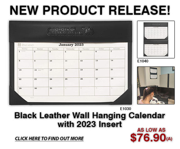 NEW PRODUCT RELEASE: Black Leather Wall Calendar Holder with Insert