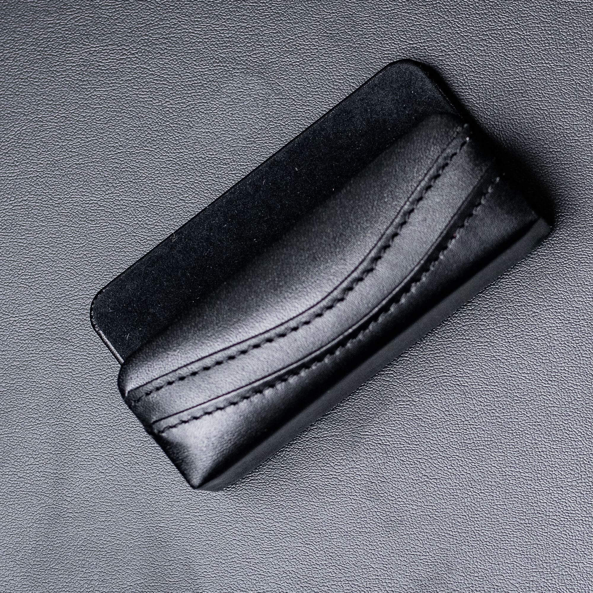 Classic Black Leather Business Card Holder