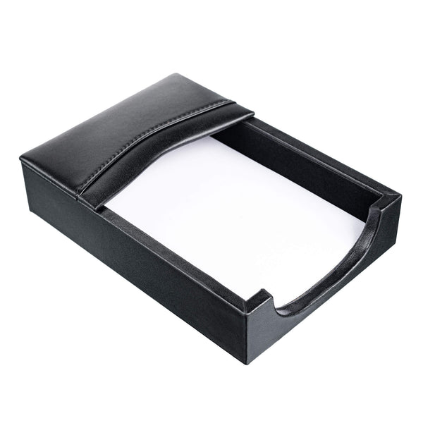 Classic Black Leather 4 x 6 Memo Holder