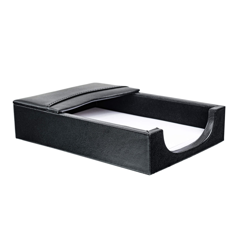 Classic Black Leather 4 x 6 Memo Holder