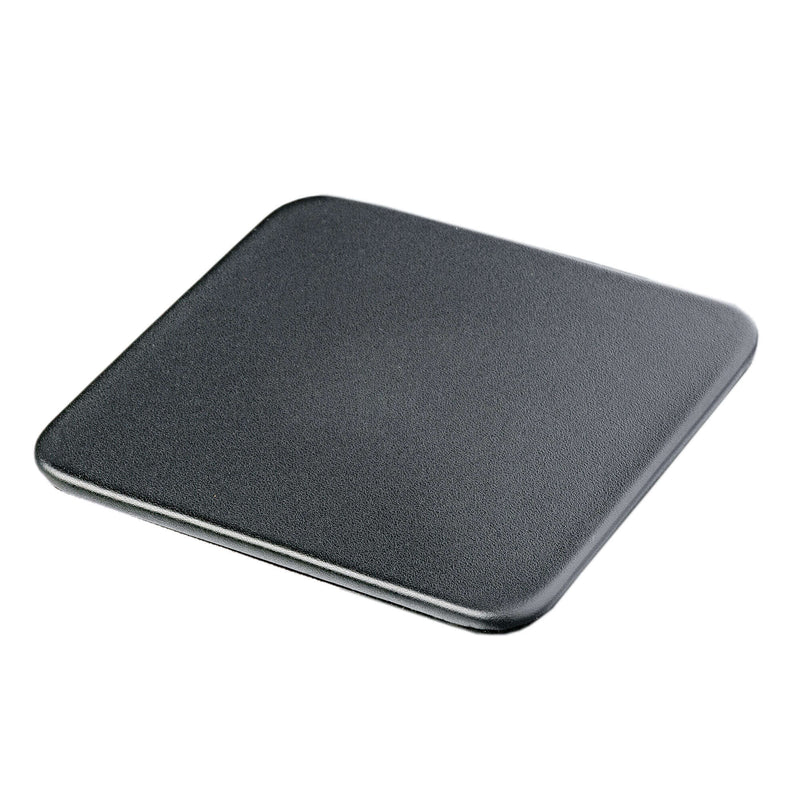 Black Leatherette 4 Square Coaster Set w/ Holder