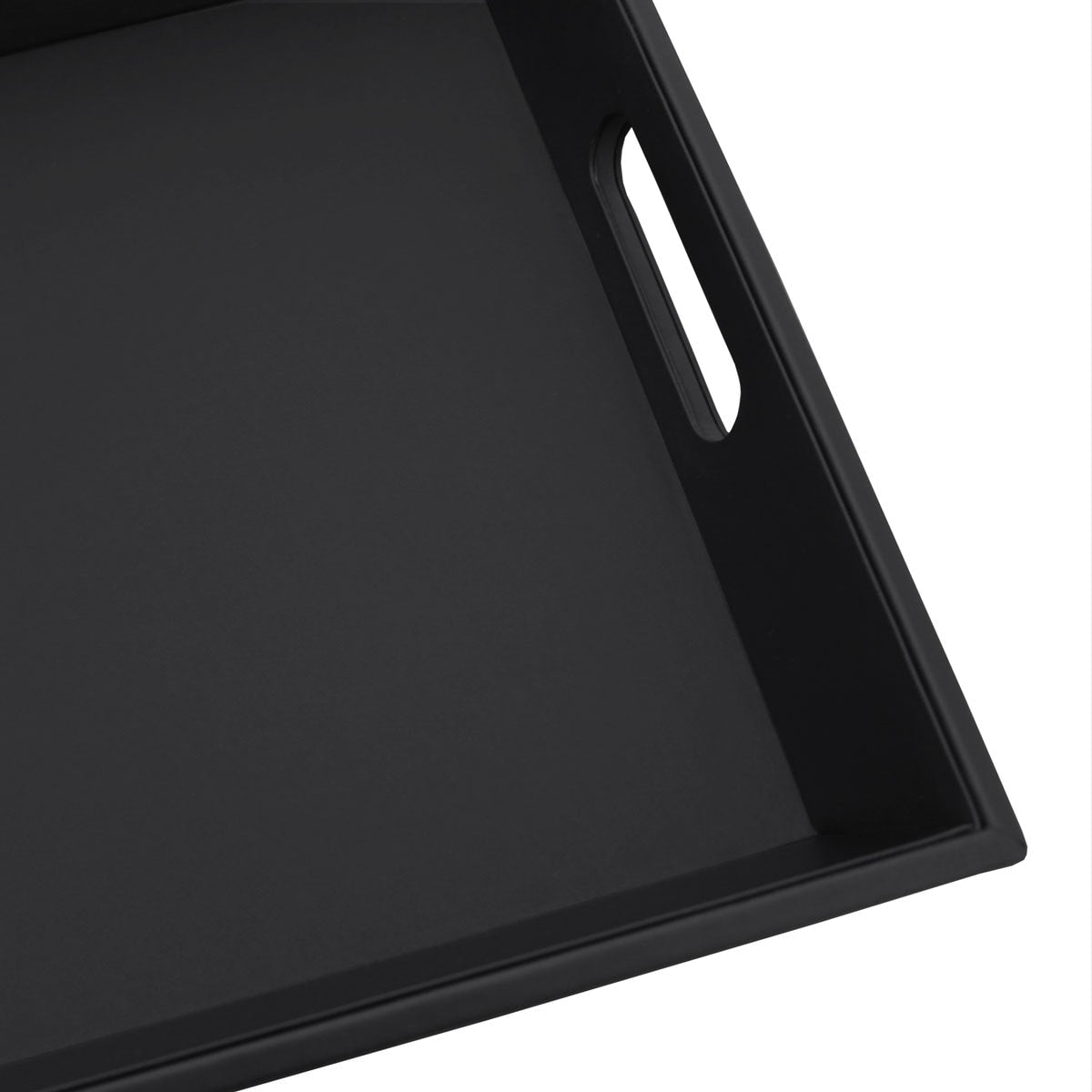 Classic Black Leather Serving Tray with Handles
