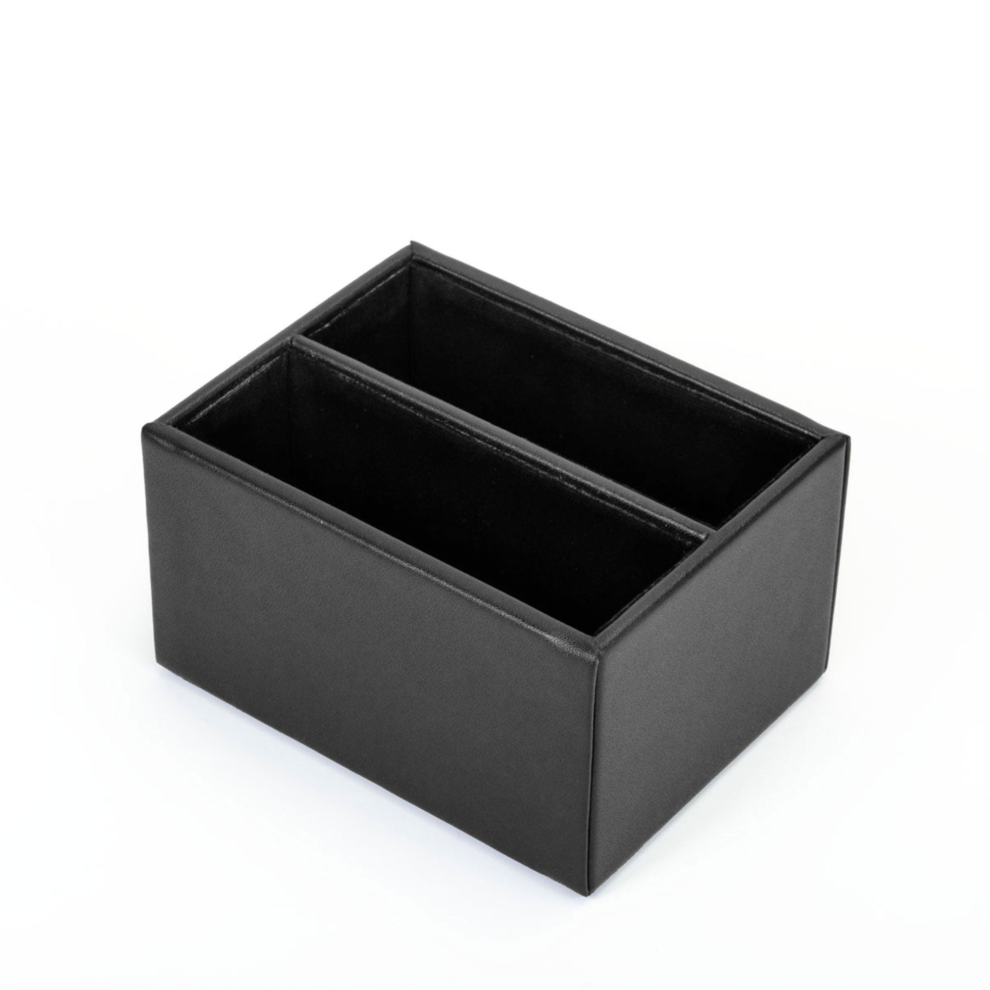 Black Leather 10pc Coaster Holder
