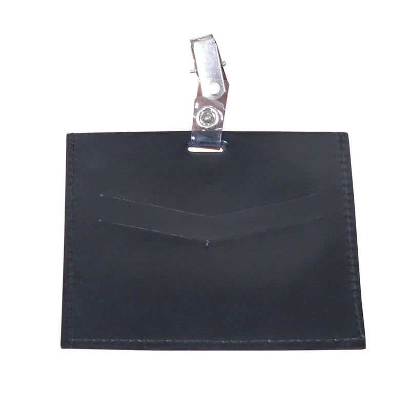 Black Leather ID Badge Holder