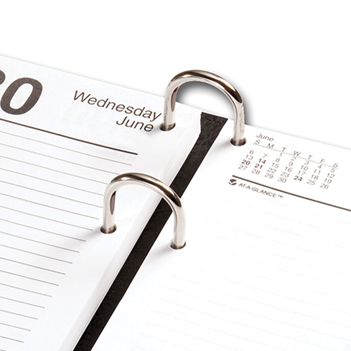 Black Leather 3.5" x 6" Calendar Holder with Silver Accents