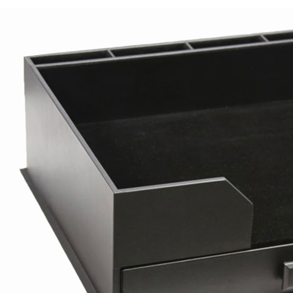 Black Leather Deluxe 17" x 14" Conference Pad & Coaster Holder