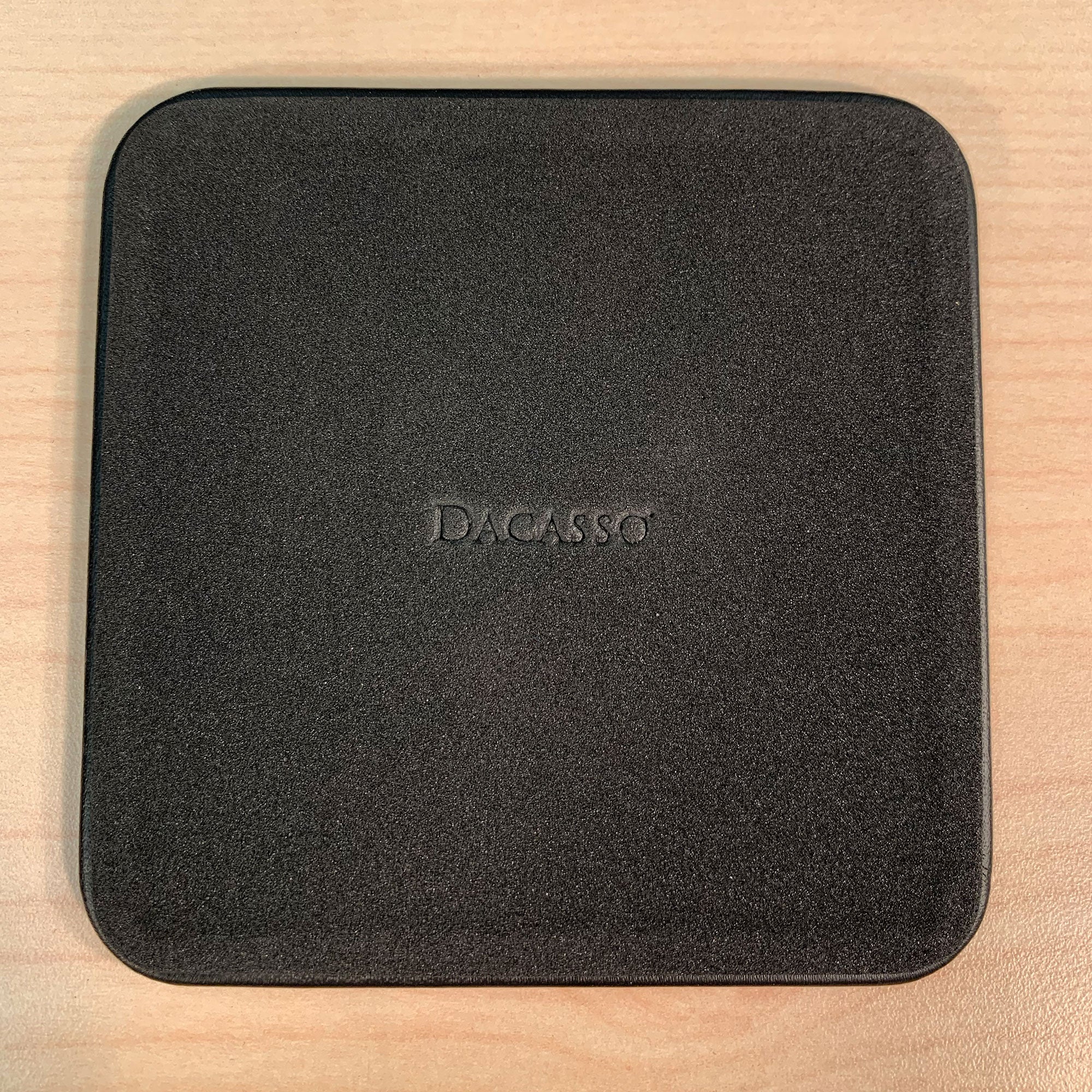 Black Leatherette Square Coaster for Glass Tabletop