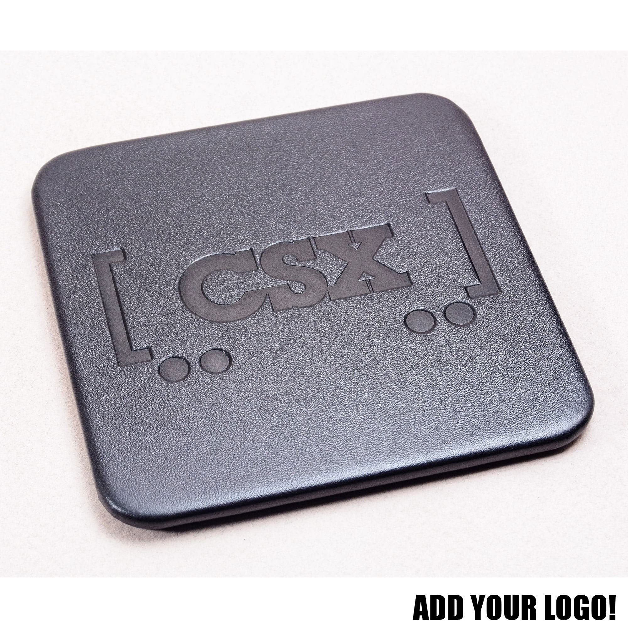 Black Leather Coaster, Square
