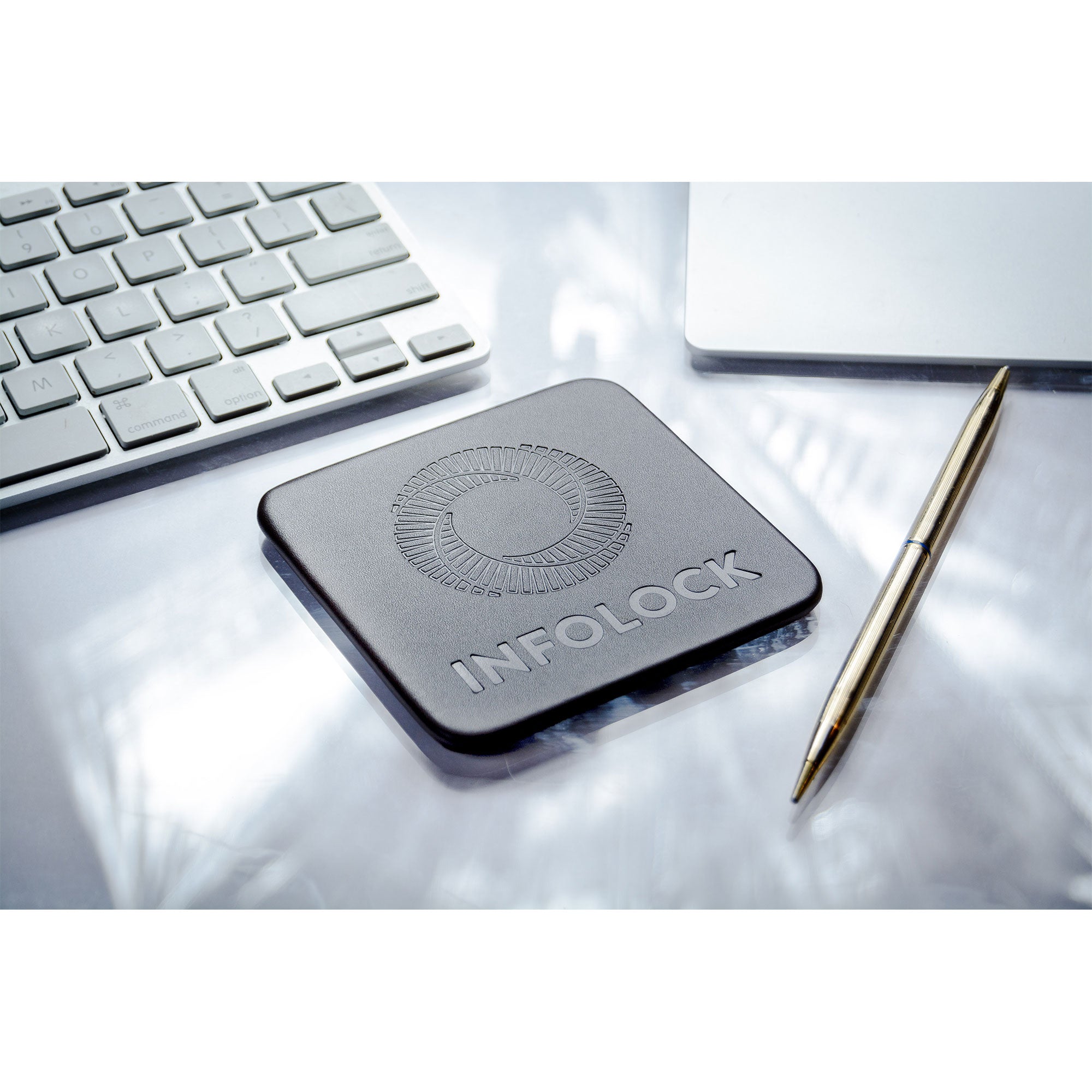 Black Leather Coaster, Square