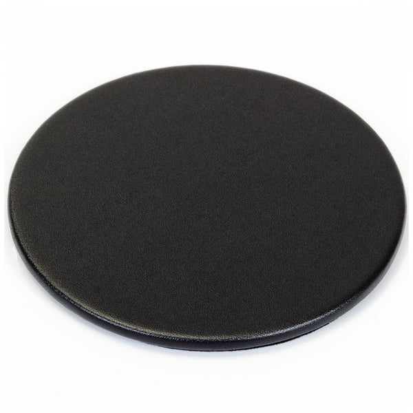 Classic Black Leather Round Coaster