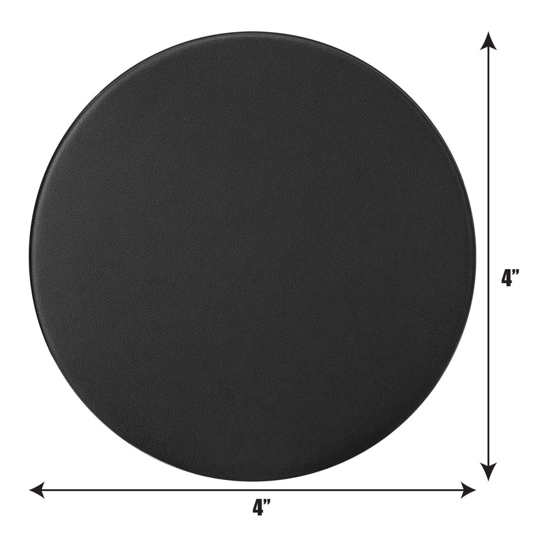 Classic Black Leather Round Coaster