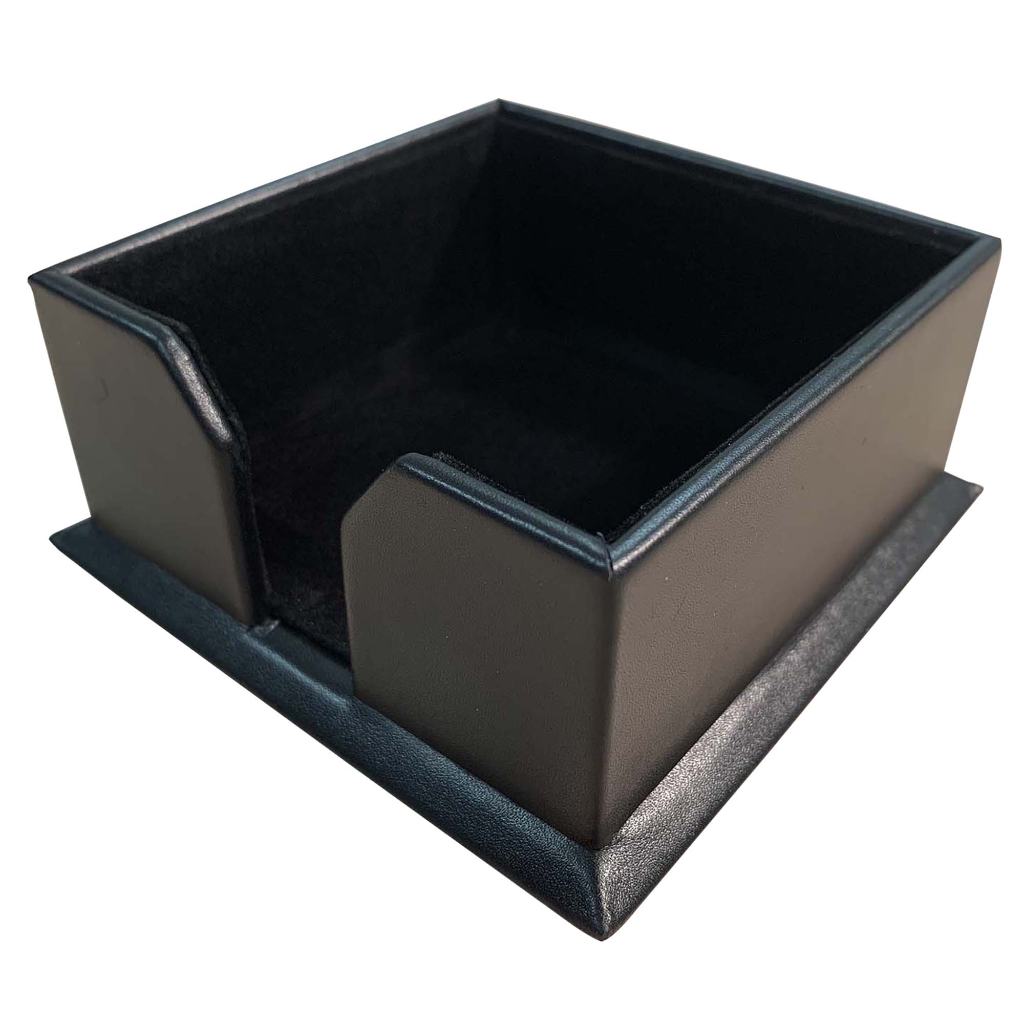 Classic Black Leather 3" x 3" Note Holder
