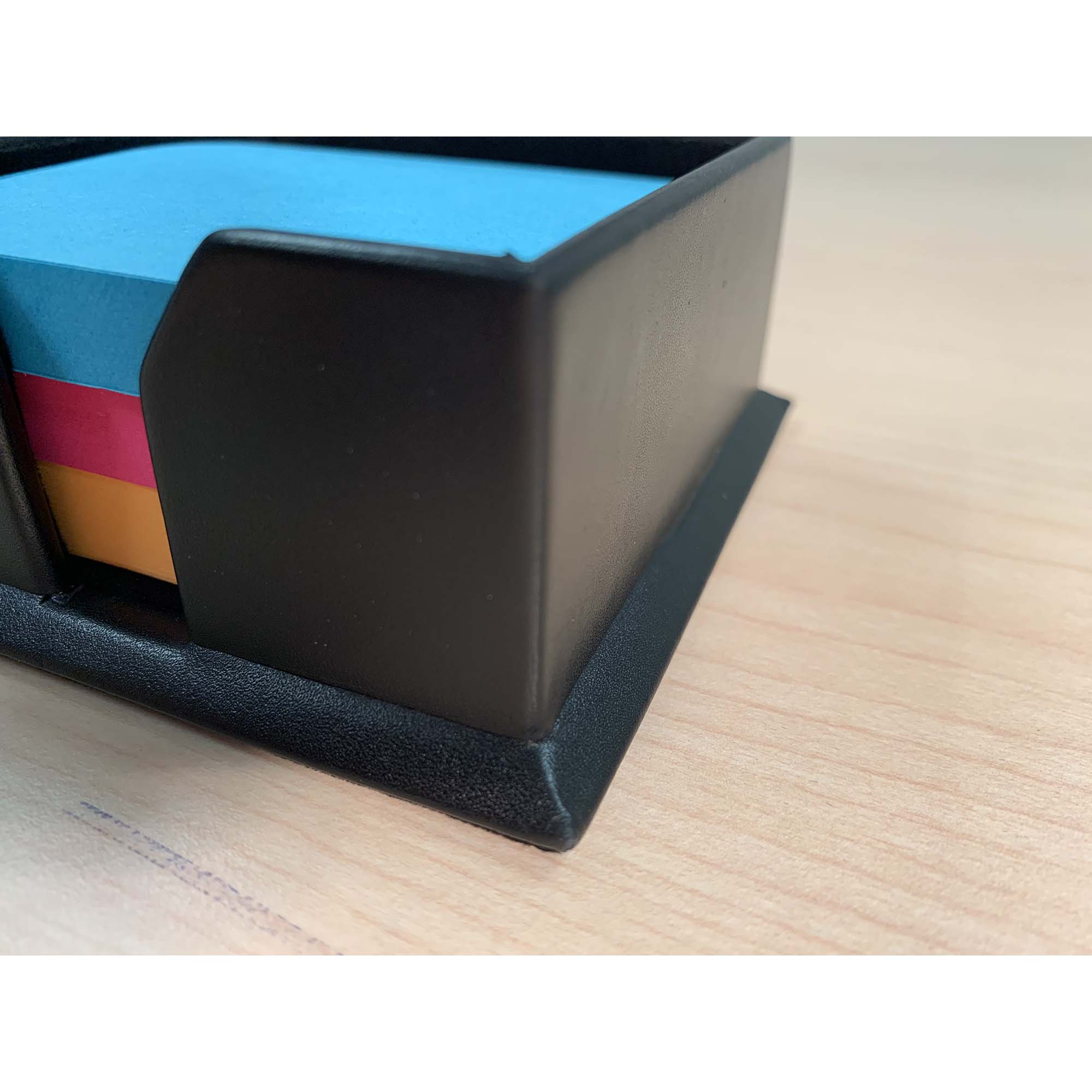Classic Black Leather 3" x 3" Note Holder