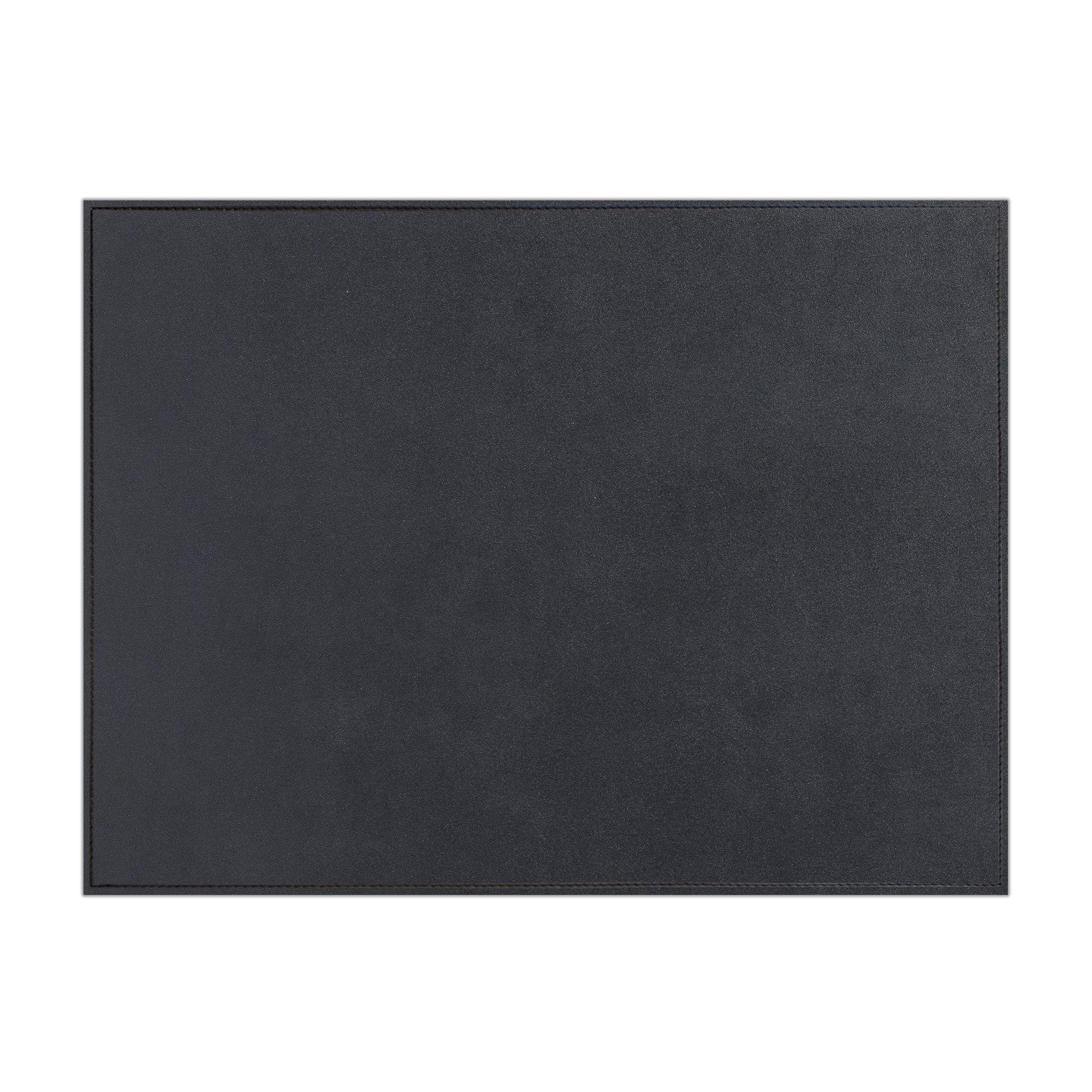 Black Leather Rectangular Mouse Pad With Stitching