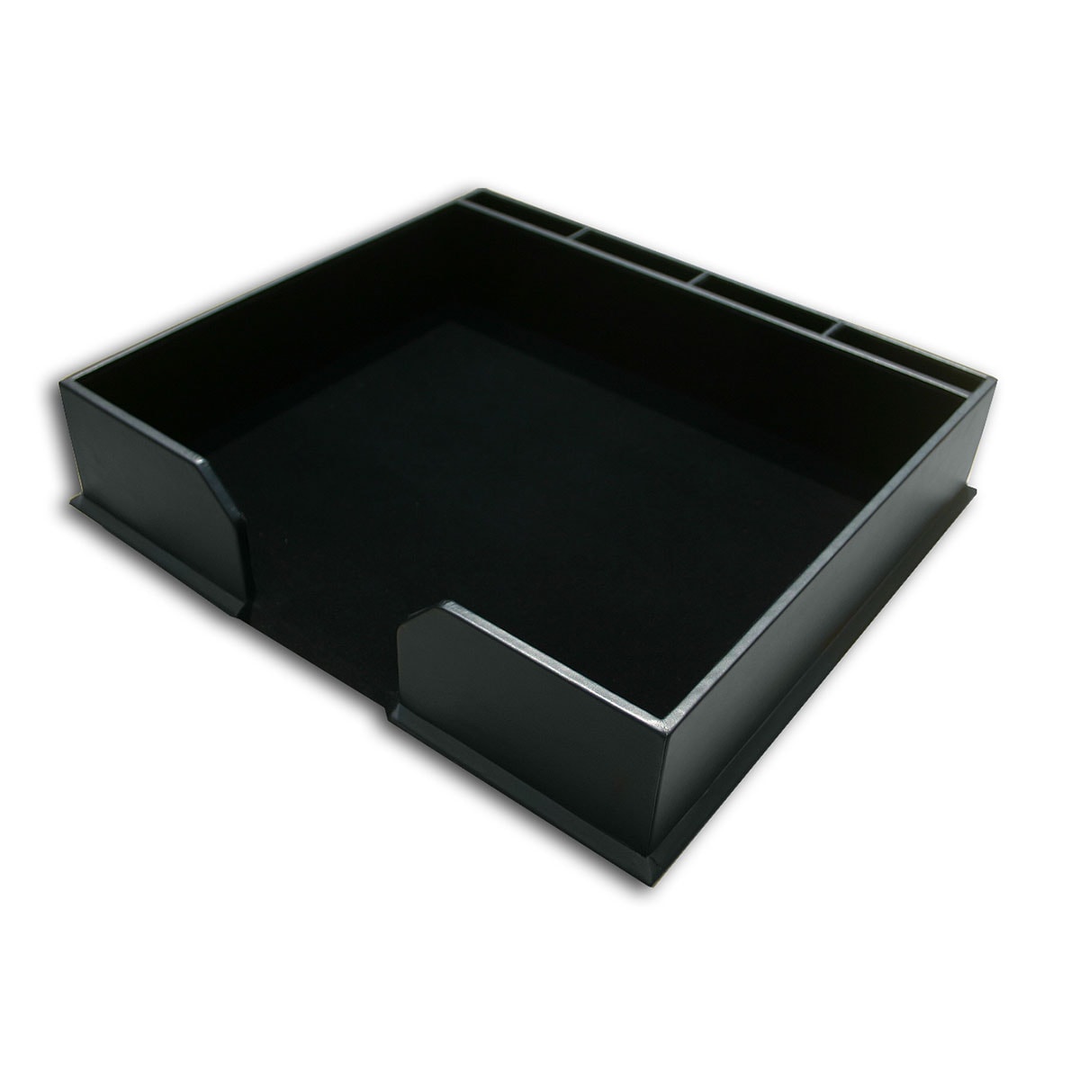 Black Leather 17" x 14" Conference Pad & Coaster Holder