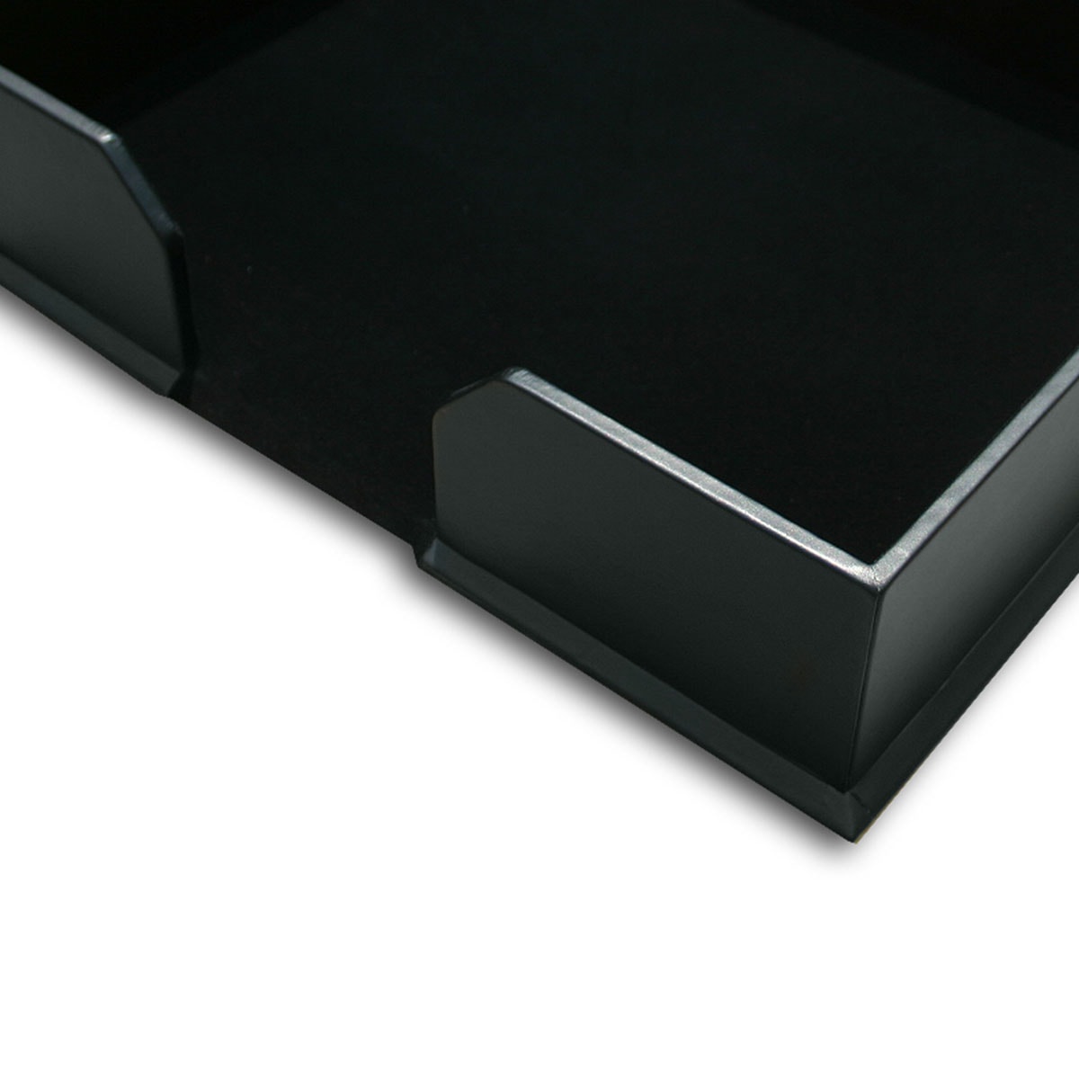 Black Leather 17" x 14" Conference Pad & Coaster Holder