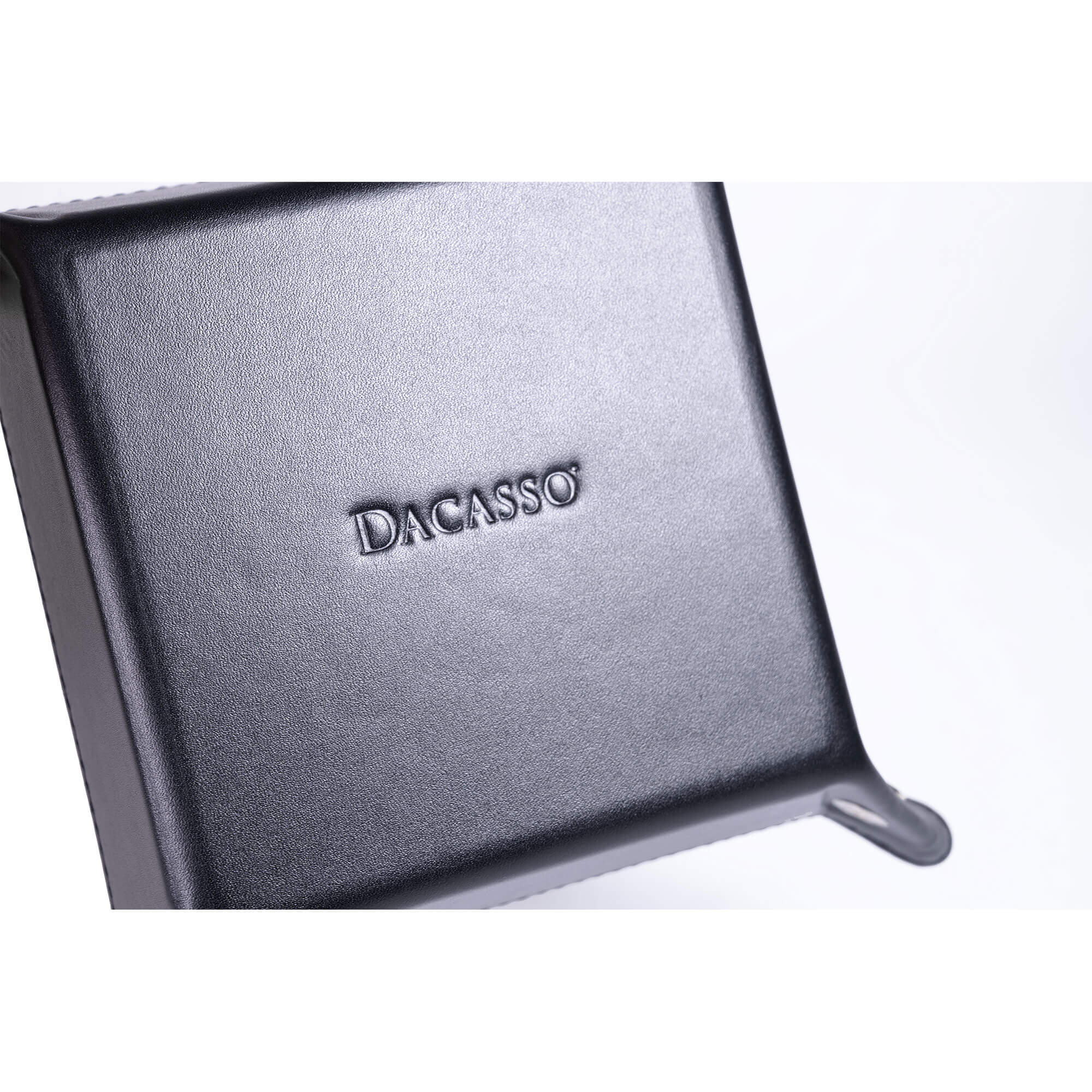 Black Leather Travel Change Valet Tray