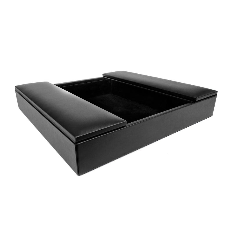 Black Leather Enhanced Conference Room Organizer