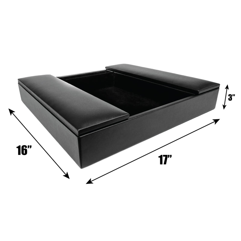 Black Leather Enhanced Conference Room Organizer