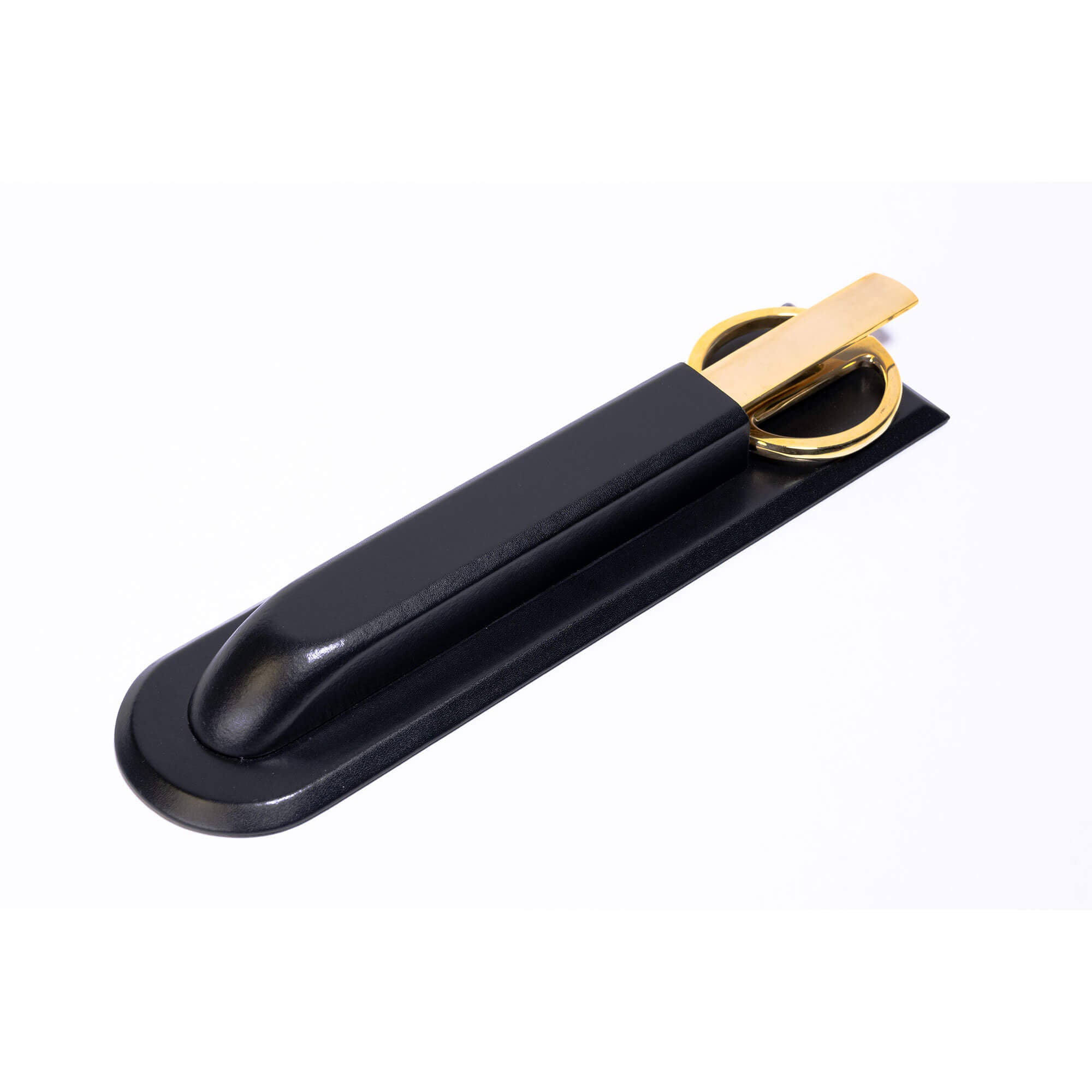 Classic Black Leather Library Set - Gold Hardware