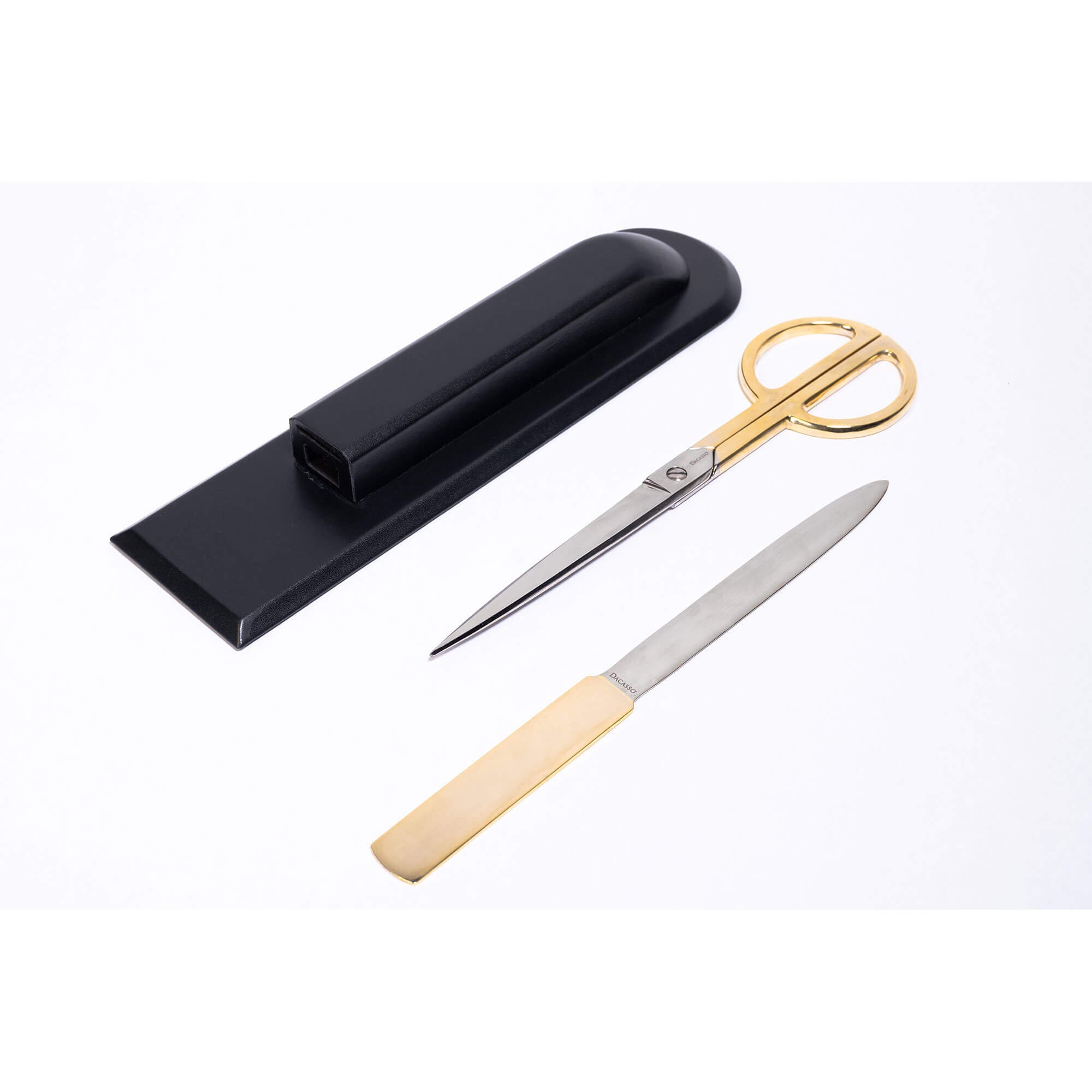 Classic Black Leather Library Set - Gold Hardware