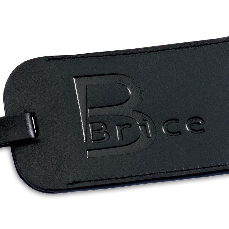 Classic Black Leather Luggage Tag