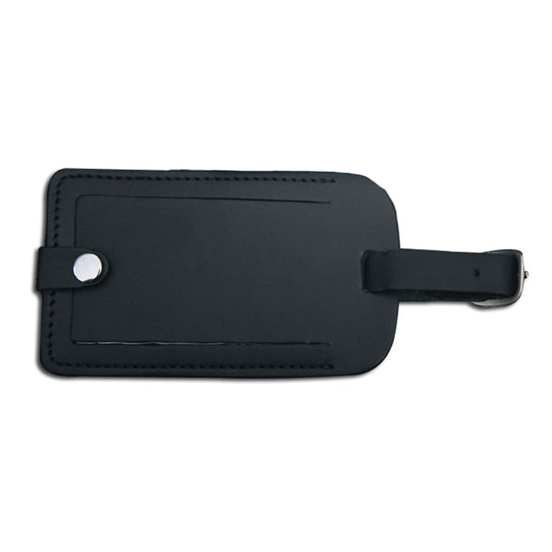 Classic Black Leather Luggage Tag