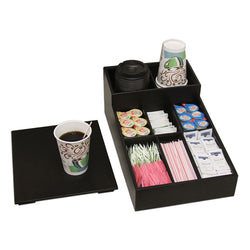 Black Leatherette Coffee Condiment Organizer